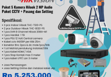 Paket HiLook 5 Kamera  Audio 2 MP