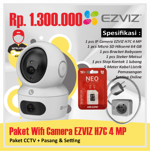 Paket Wifi Camera EZVIZ H7C 4 MP