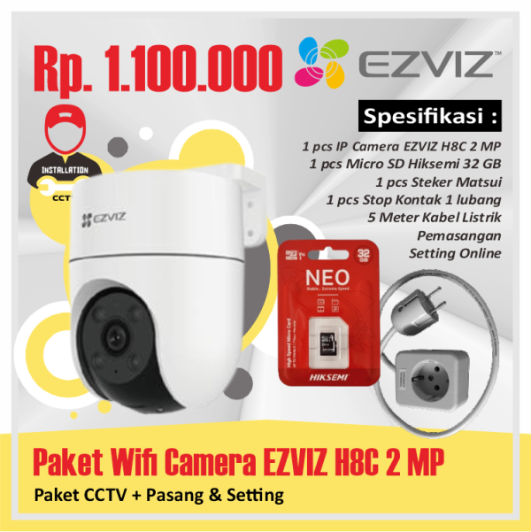 Paket Wifi Camera EZVIZ H8C 2 MP