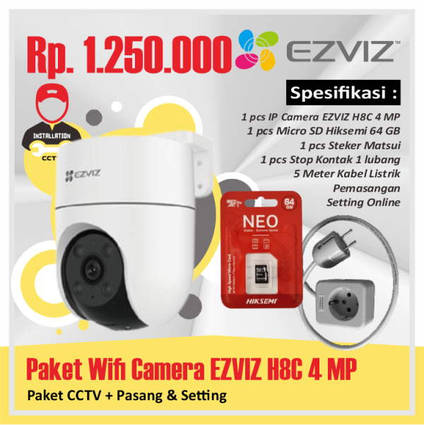 Paket Wifi Camera EZVIZ H8C 4 MP