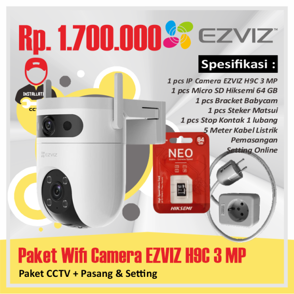 Paket Wifi Camera EZVIZ H9C 3 MP
