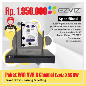 Paket Wifi NVR 8 Channel Ezviz X5S 8W